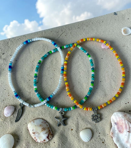 Bracelets de cheville en perles colorée